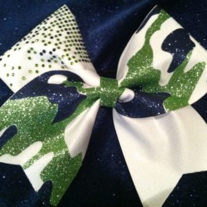Glitter Camo Bow Half Rhinestone Glitz