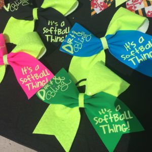 SOFTBALL DIRT AND BLING BOW