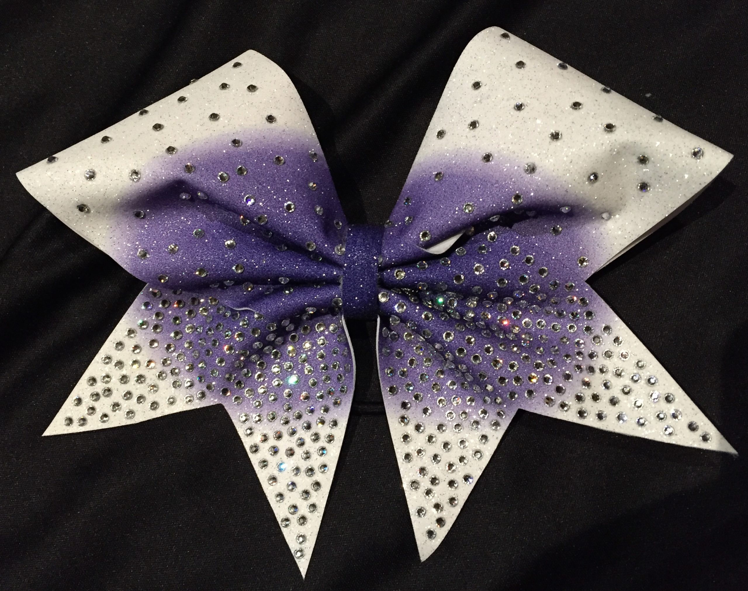 Ombre Center With Tail To Loop Rhinestone Fade Bow Glitzy Cheers Bows