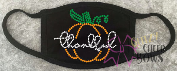 THANKFUL PUMPKIN Rhinestone Mask